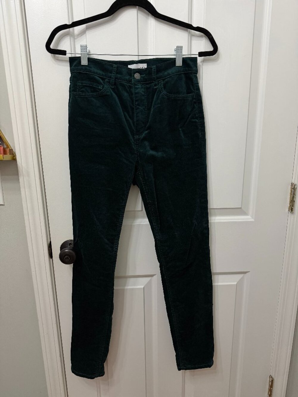 Loft green velvet pants